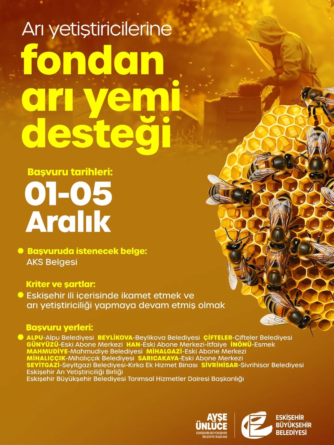 Çifteler Belediyesi Arı Yetiştiricilerine Fondan Arı Yemi Desteği Sağlıyor