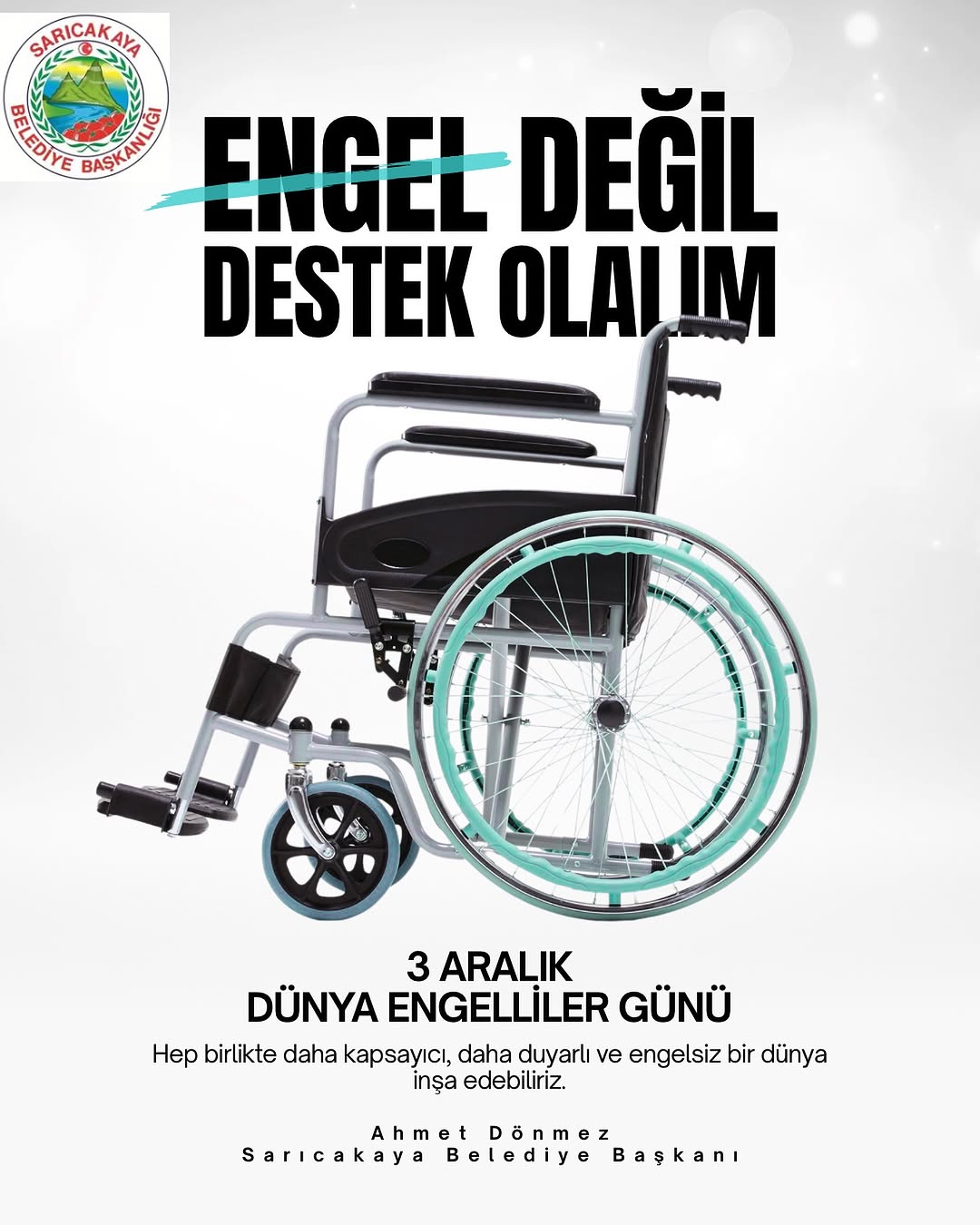 Sarıcakaya Belediyesi'nden 3 Aralık Dünya Engelliler Günü Mesajı