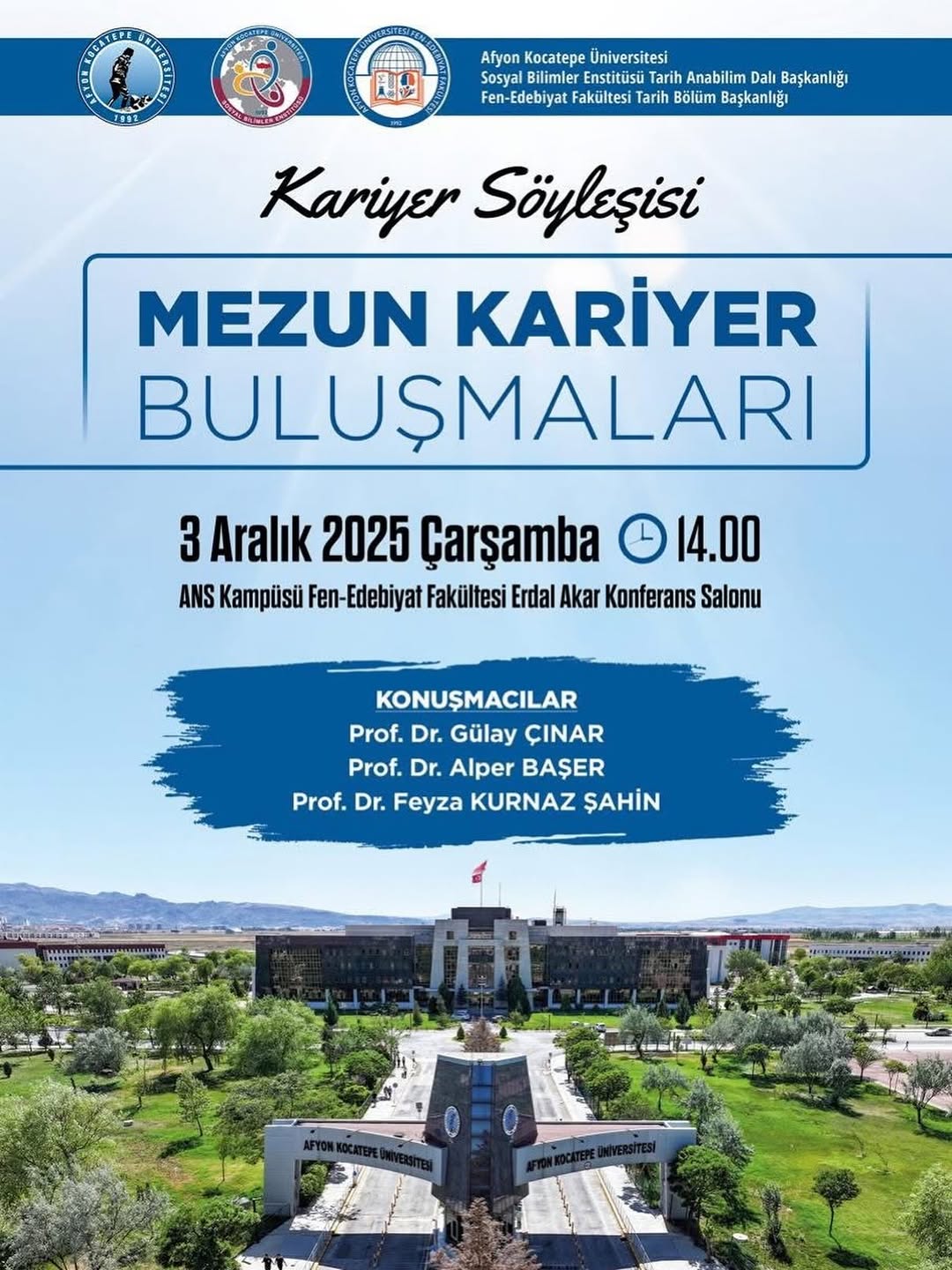 Afyon Kocatepe Üniversitesi'nde Bugün: Tarih Bölümü Kariyer Söyleşisi