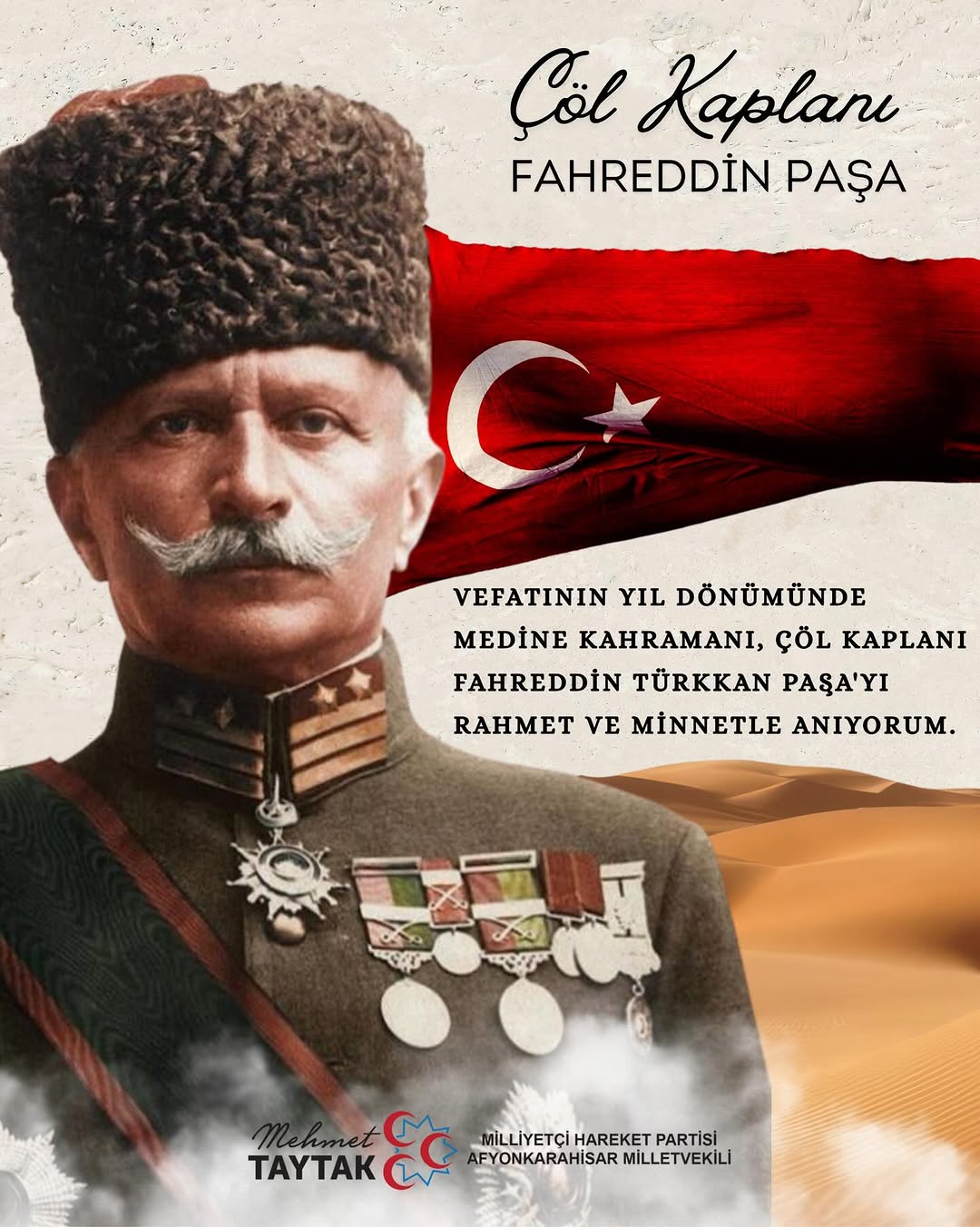 Vefatının Yıl Dönümünde Fahreddin Türkkan Paşa'yı Rahmet ve Minnetle Anıyoruz