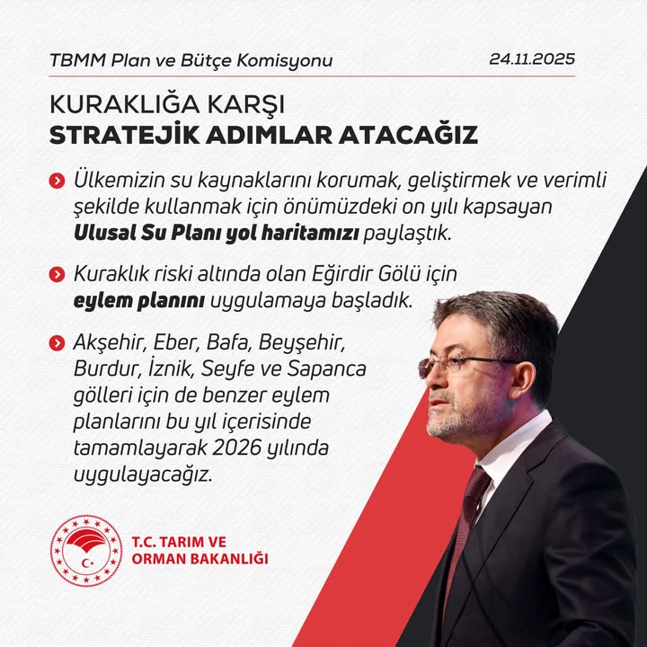 T.C. Tarım ve Orman Bakanlığı'nın Ulusal Su Planı Açıklaması
