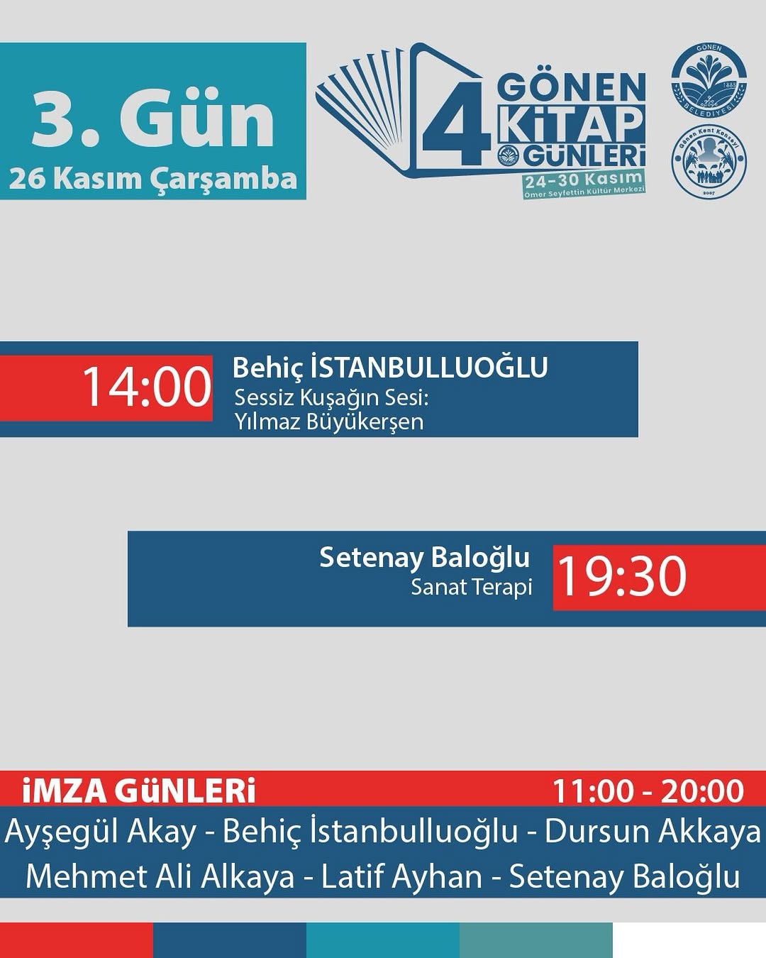 Gönen Kitap Günleri Etkinlik Programı ve İmza Günleri