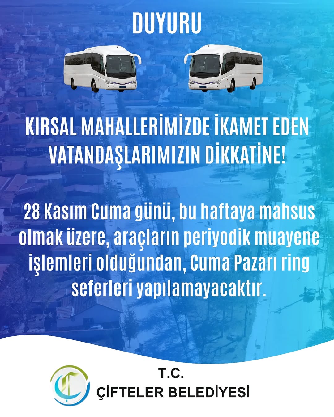 Çifteler Belediyesi'nden Kırsal Mahallelere Önemli Duyuru