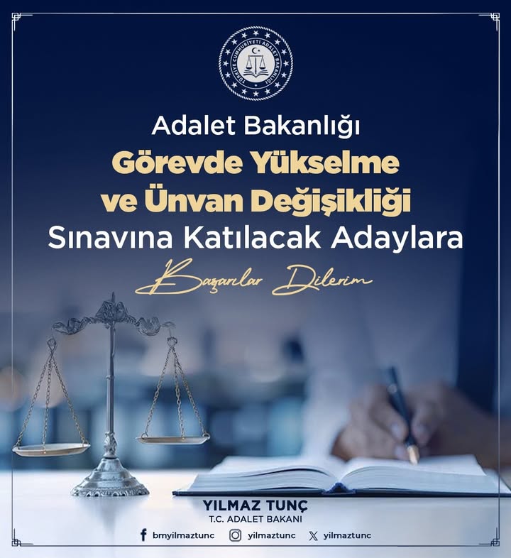 Adalet Bakanlığı Personeline Başarılar Dileği
