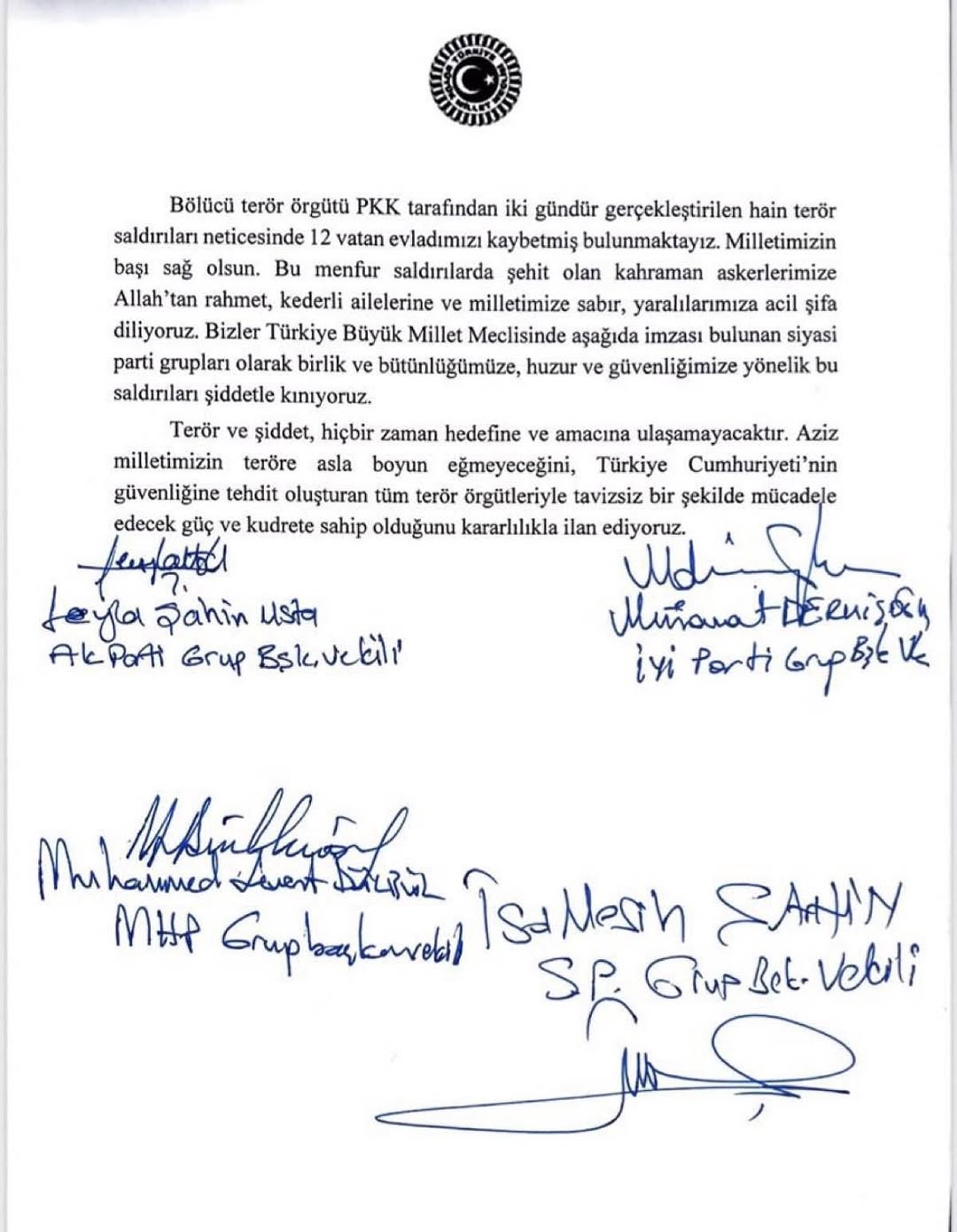 CHP'nin Terörle İlişkisi: TBMM'de Yapılan Bildiri Hakkında Açıklama