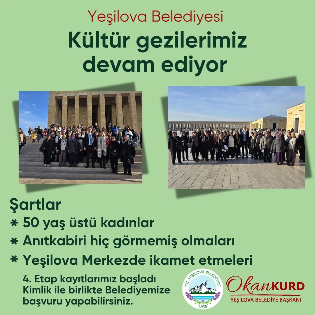 Yeşilova Belediyesi Kültür Gezileri Devam Ediyor