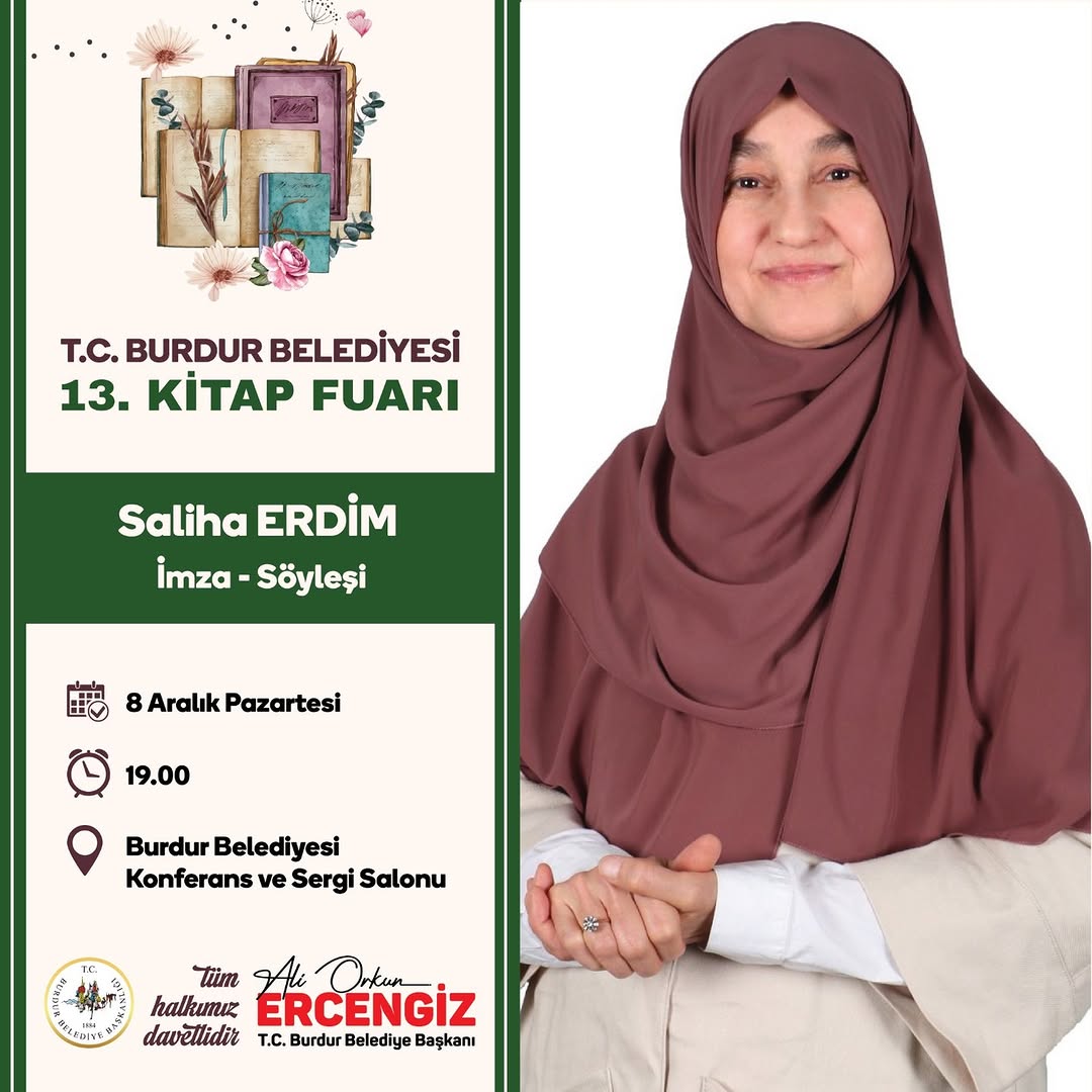 Burdur Belediyesi 13. Kitap Fuarı'nda Saliha Erdim'i Ağırlıyor