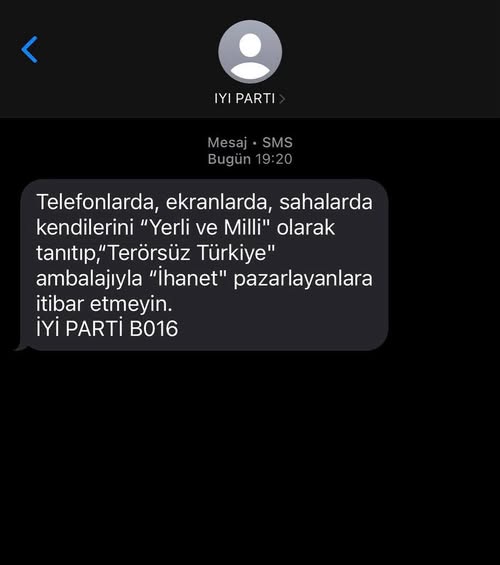 İYİ Parti SMS ile Vatandaşları Uyardı: İhanet Pazarlayanlara Dikkat!