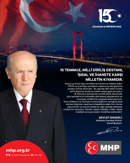 Afyonkarahisar MHP'den 15 Temmuz Mesajı: İşgal ve İhanete Karşı Milletin Kıyamı