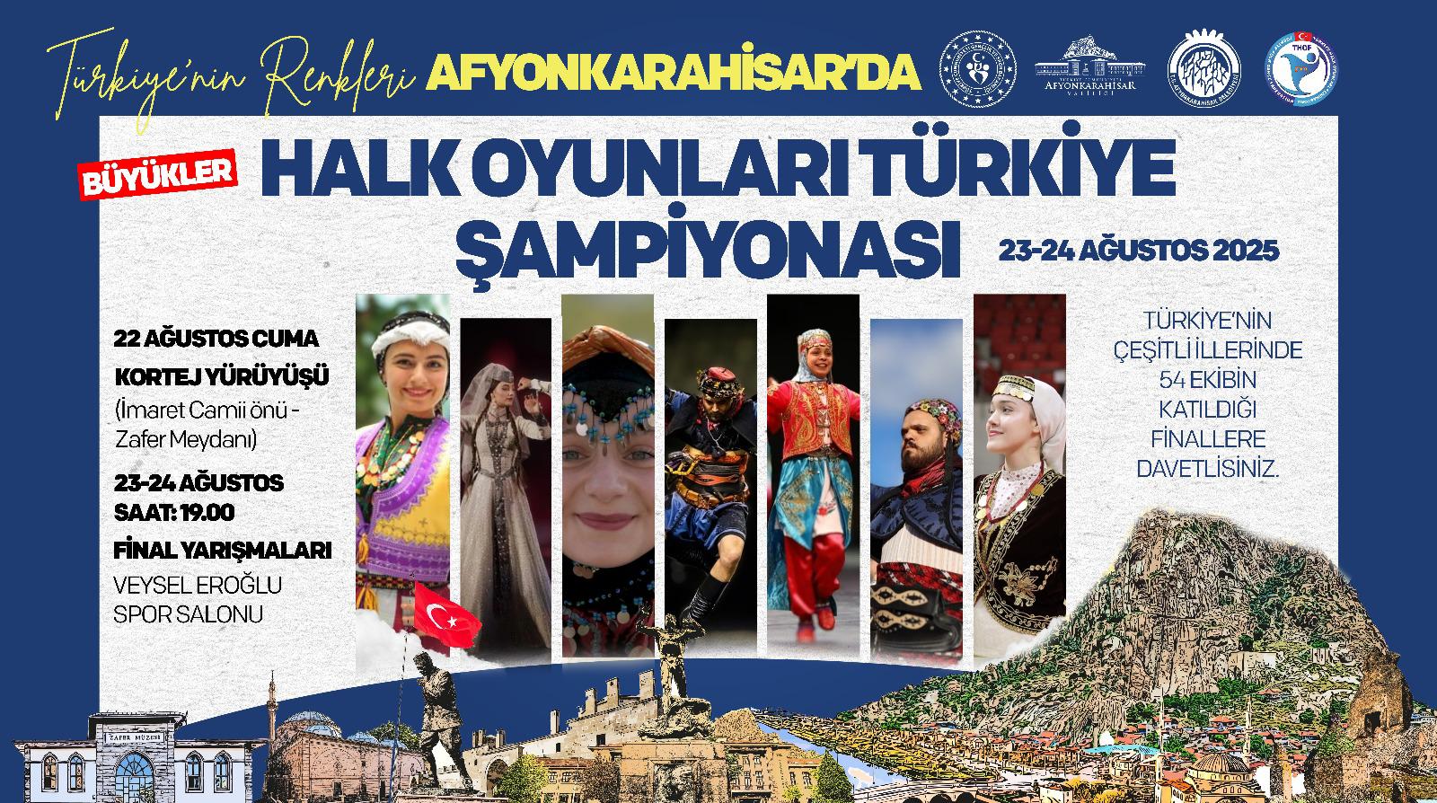 Afyonkarahisar'da Büyükler Türkiye Halk Oyunları Şampiyonası Heyecanı