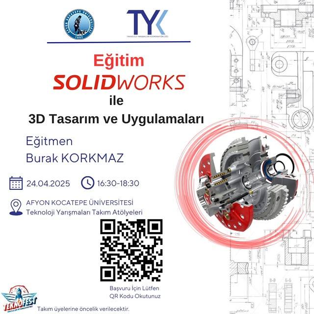 Afyon Kocatepe Üniversitesi'nden Teknofest Takımlarına Yönelik Solidworks Eğitimleri