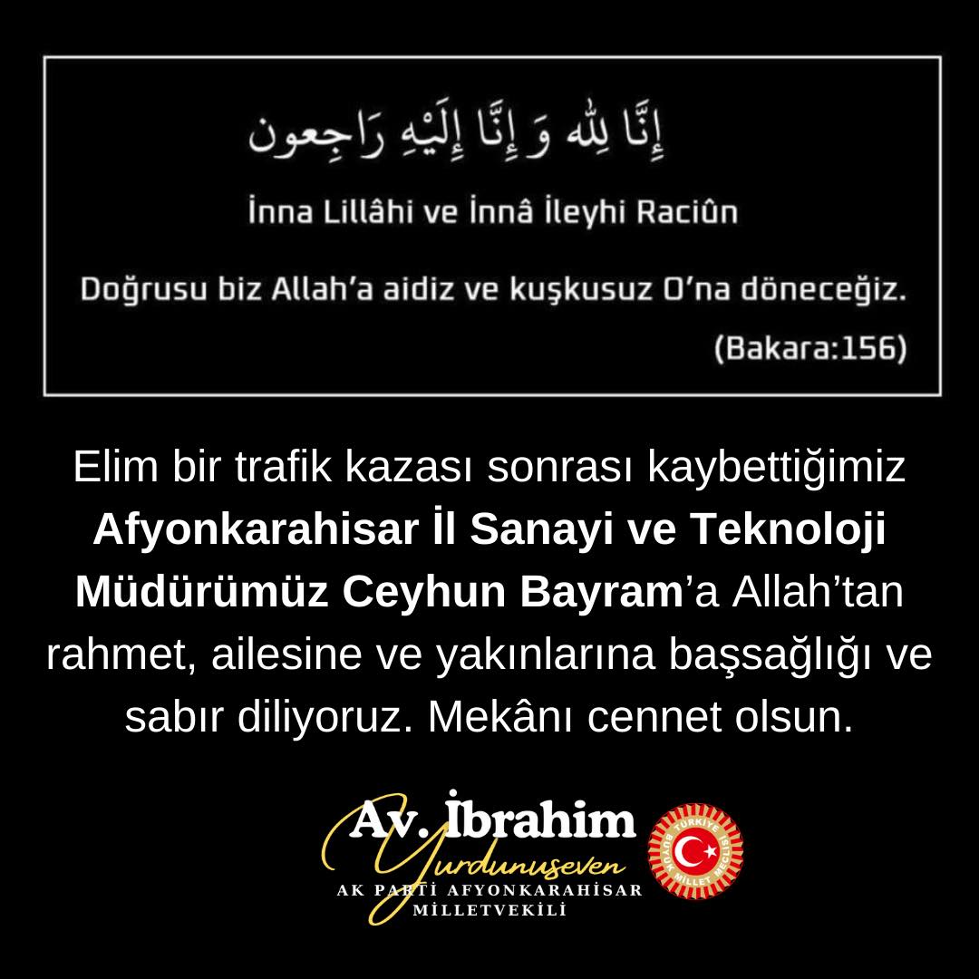 Afyonkarahisar'da Acı Kayıp: İl Sanayi ve Teknoloji Müdürü Hayatını Kaybetti