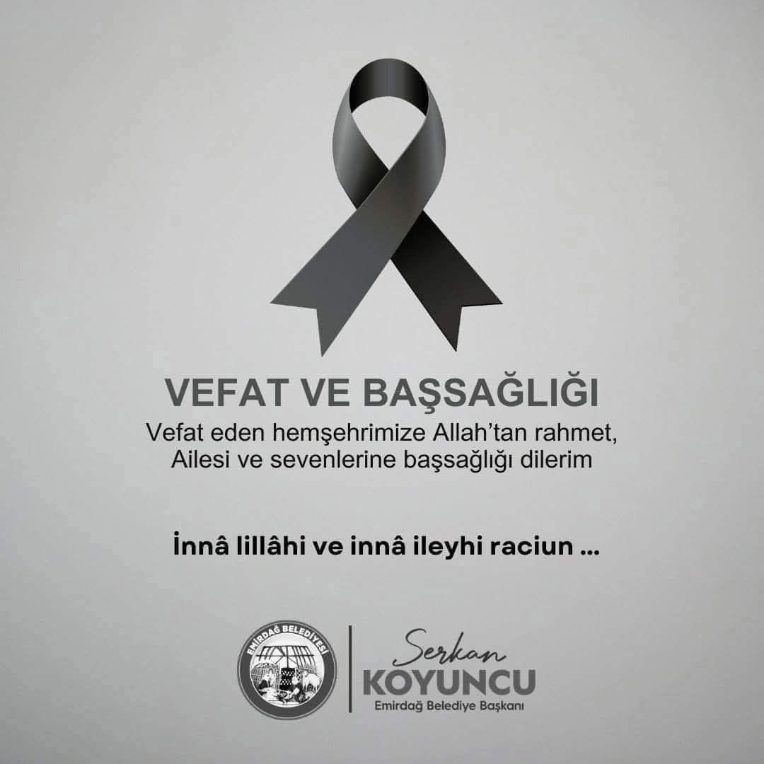 Emirdağ'da Sevim Bilgin Vefat Etti