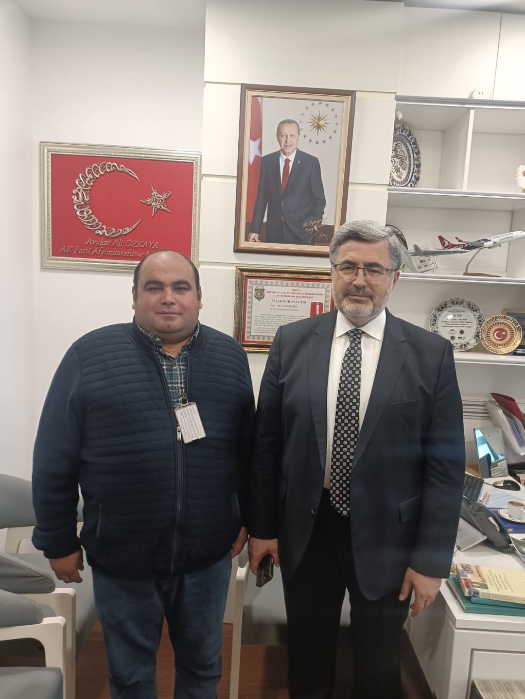 AK Parti Afyonkarahisar Milletvekili Özkaya, Dinar'lı Hemşehrisini TBMM'de Ağırladı