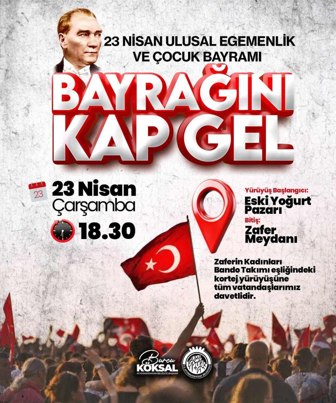 Afyonkarahisar'da 23 Nisan Coşkusu: Kırmızı Beyaz Yürüyüşe Çağrı