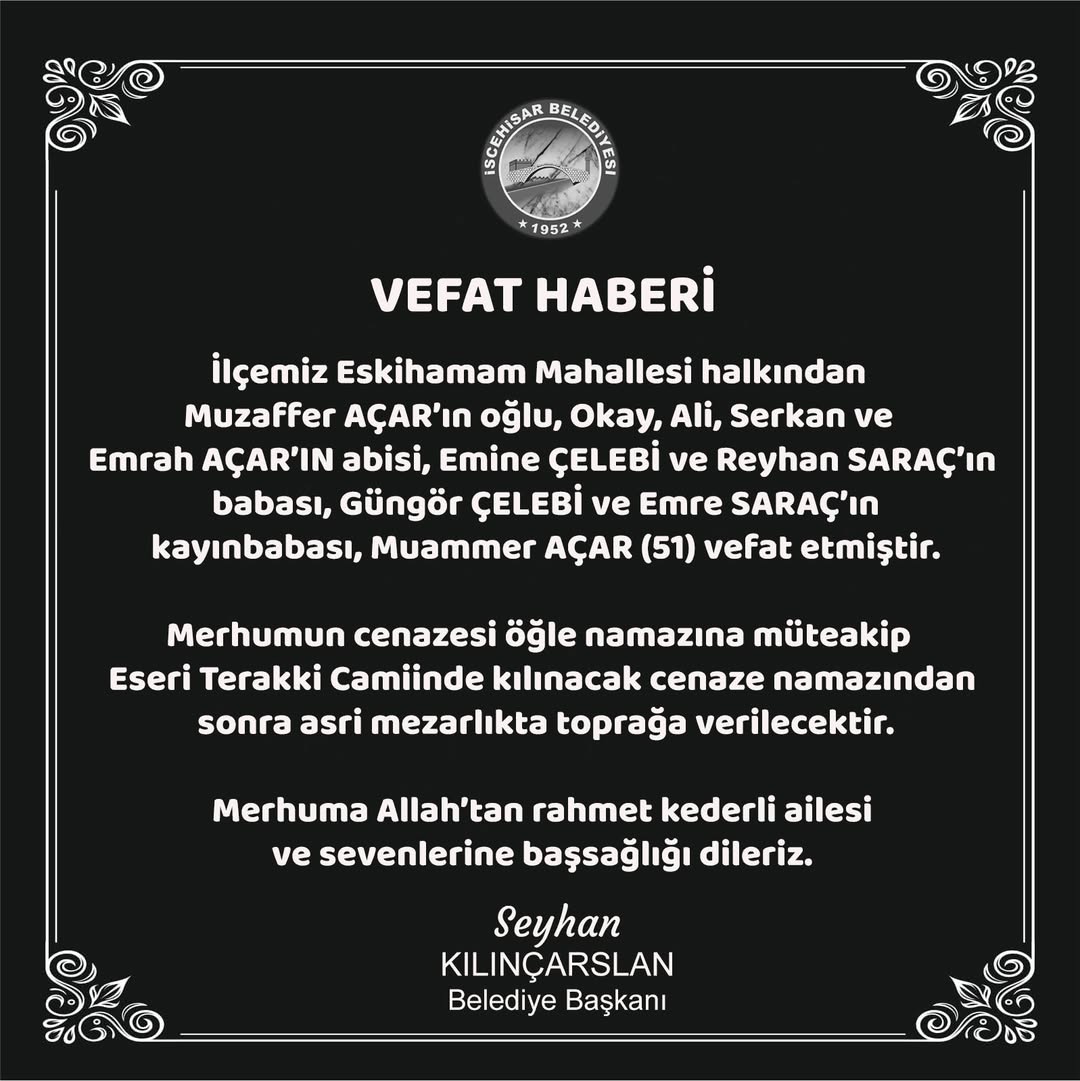 Eskihisar'da Acı Kayıp: Muammer Açar Vefat Etti