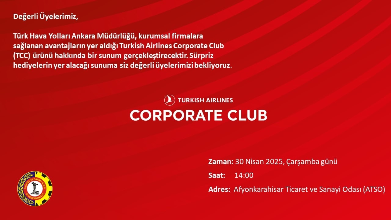 Afyonkarahisar'da İş Dünyasına THY'den Kurumsal Avantaj Bilgilendirmesi