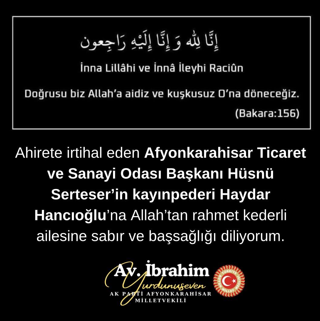 Afyonkarahisar'da İş İnsanı Hancıoğlu Vefat Etti