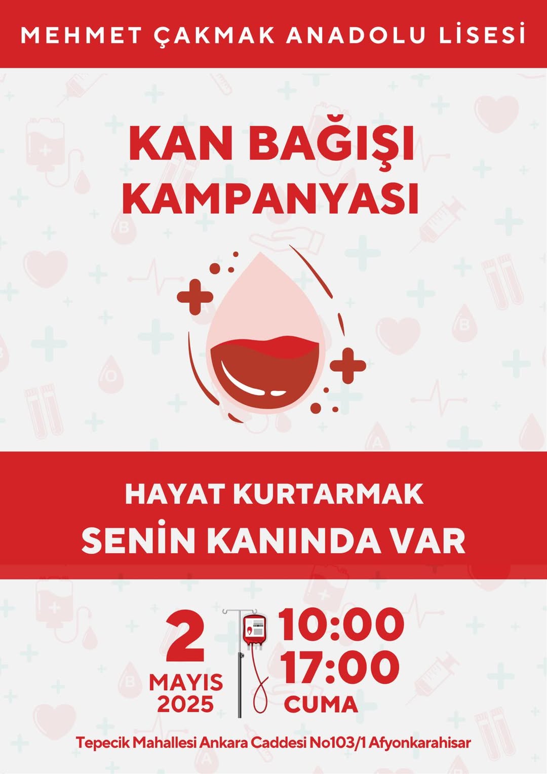 İscehisar'da Kan Bağışı Umudu: Mehmet Çakmak Lisesi'nde Hayat Kurtaran Kampanya