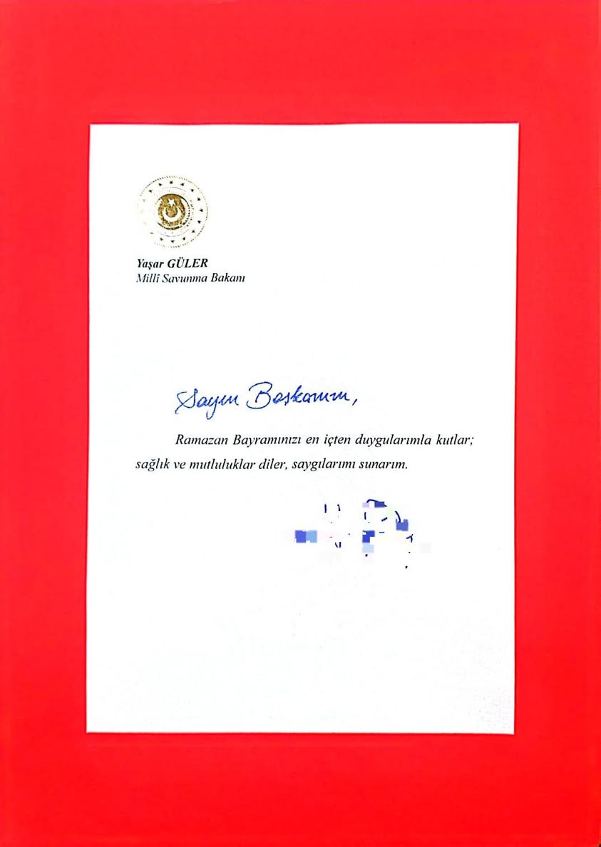 Bayram Mesajı İçin Şehit Gaziler Derneği'nden Bakan Güler'e Teşekkür
