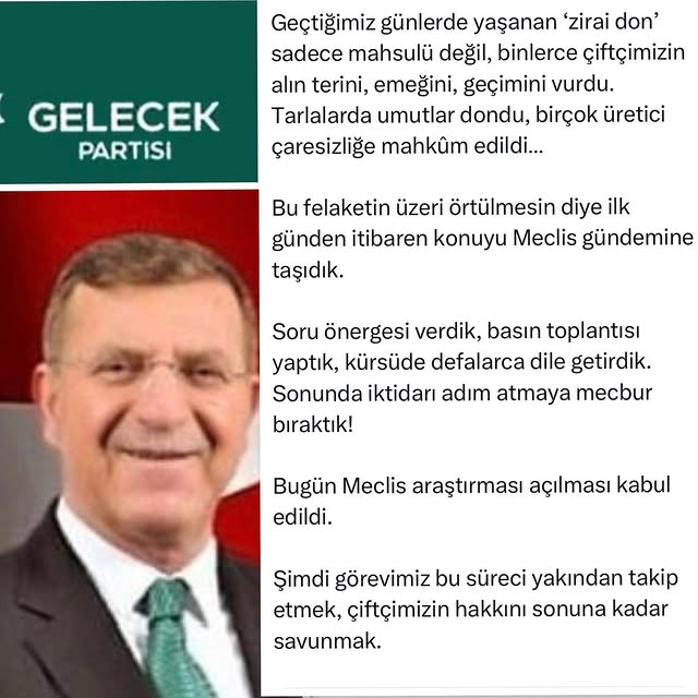 Afyonkarahisar'da Zirai Don Paniği: Gelecek Partisi İktidarı Tepkeye Zorladı