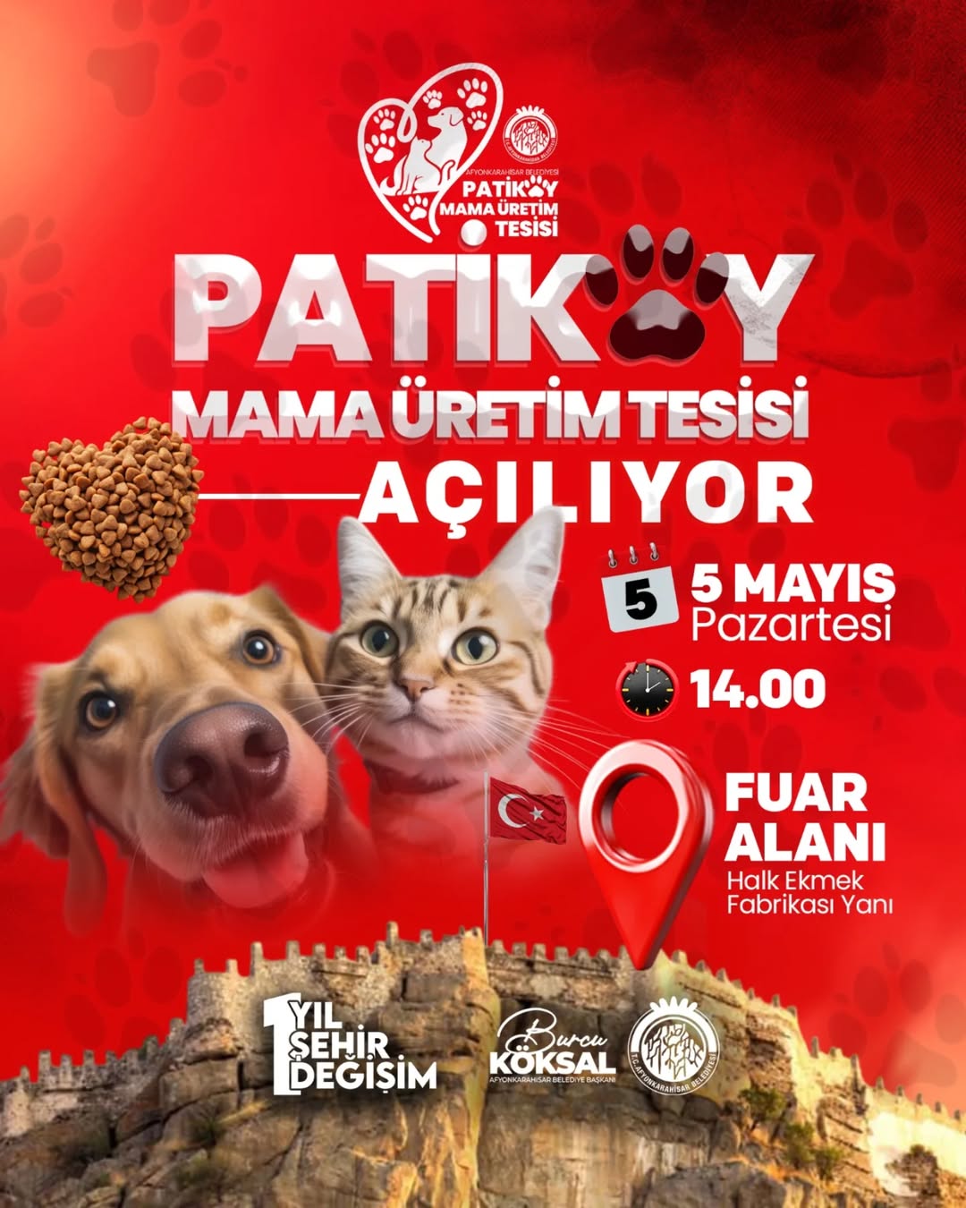 Afyonkarahisar Belediyesi, Patiköy Mama Üretim Tesisini Açıyor