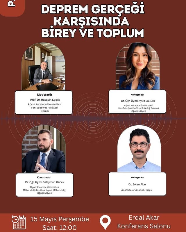 Afyon Kocatepe Üniversitesi'nde Deprem Farkındalığı Konferansı Düzenlendi