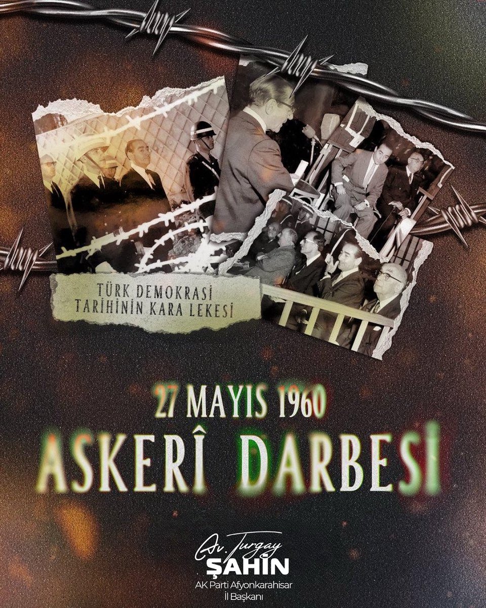 AK Parti Afyonkarahisar İl Başkanı Şahin: 27 Mayıs Darbesi'nin Acısı Hala Derin