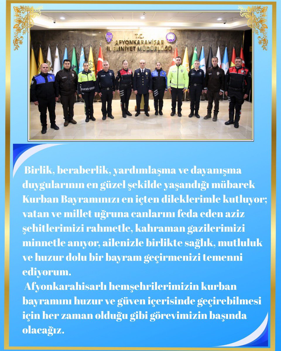 Afyonkarahisar'da Kurban Bayramı Mesajı: Emniyet Müdüründen Vatandaşlara Çağrı