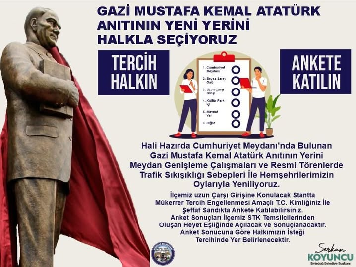 Emirdağ'da Atatürk Anıtı Yeniden Şekilleniyor: Halkın Oylarıyla Yer Değişikliği