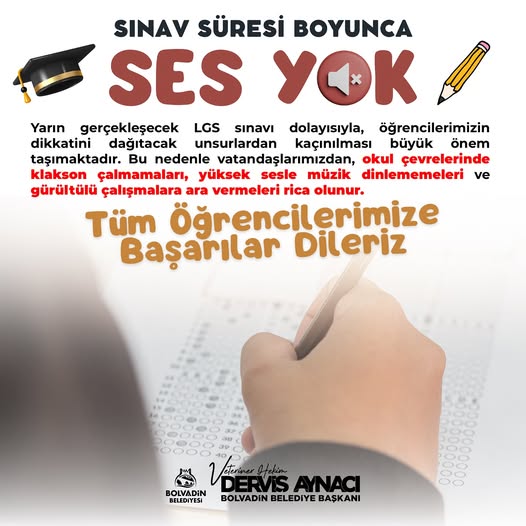 Bolvadin Belediyesi LGS Sınavı İçin Öğrencilere Başarı Diledi