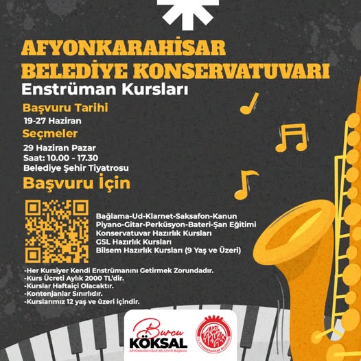 Afyonkarahisar Belediyesi Konservatuvarı Enstrüman Kursları Başlıyor: Müzik Tutkunları İçin Fırsat