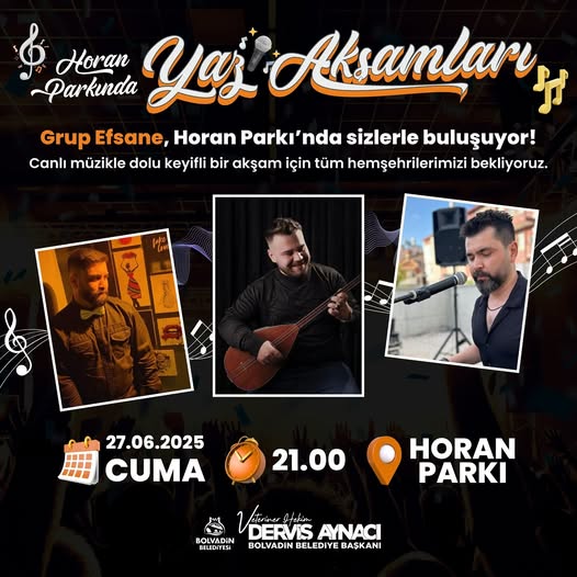 Bolvadin'de Grup Efsane Konseriyle Yaz Akşamları Şenleniyor