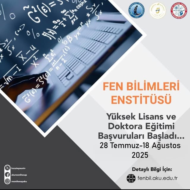 Afyon Kocatepe Üniversitesi Fen Bilimleri Enstitüsü Lisansüstü Başvuruları Başlıyor