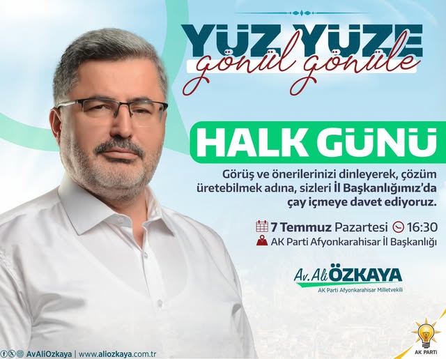 AK Parti Afyonkarahisar Milletvekili Özkaya'dan Vatandaşlara Çay Daveti