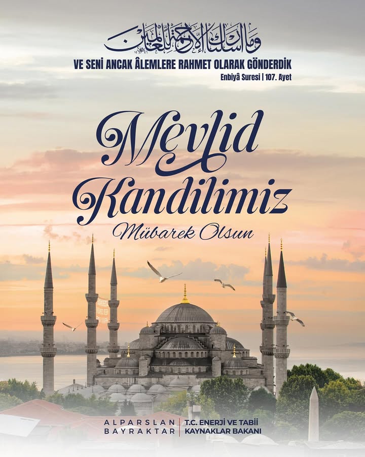 Sevgili Peygamberimizin âlemlere rahmet olarak dünyaya teşrif ettiği bu mübarek Mevlid Kandili’nin milletimiz ve tüm İslam âlemi...