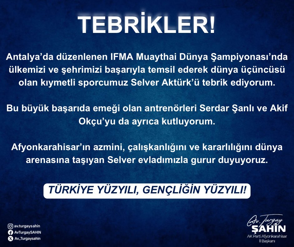 Afyonkarahisar'dan Dünya Muaythai Şampiyonası'nda Üçüncülük Başarısı